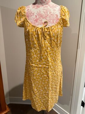 Reformation Yellow Floral Mini Dress